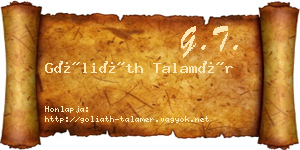 Góliáth Talamér névjegykártya